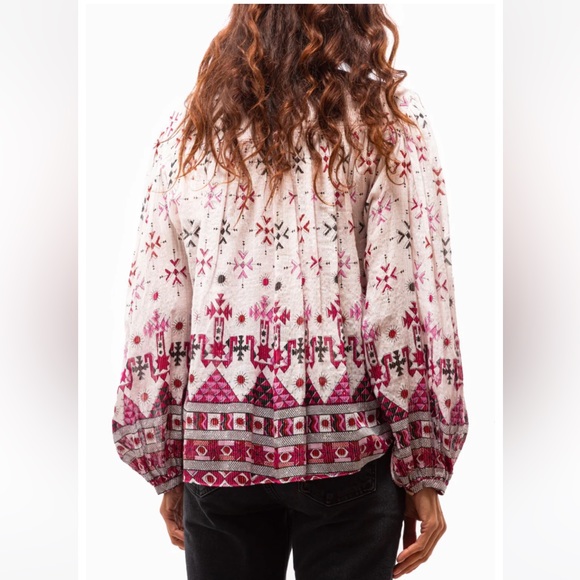 NWOT Isabel Marant Etoile pink white print blouse - Picture 4 of 9